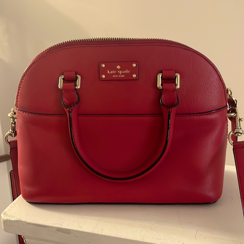Kate Spade Mini Carli Grove Street Red Leather Cross Body Bag